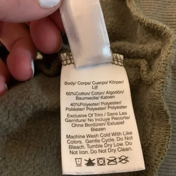 DKNY Olive green hoodie with zip side - Picture 7 of 11